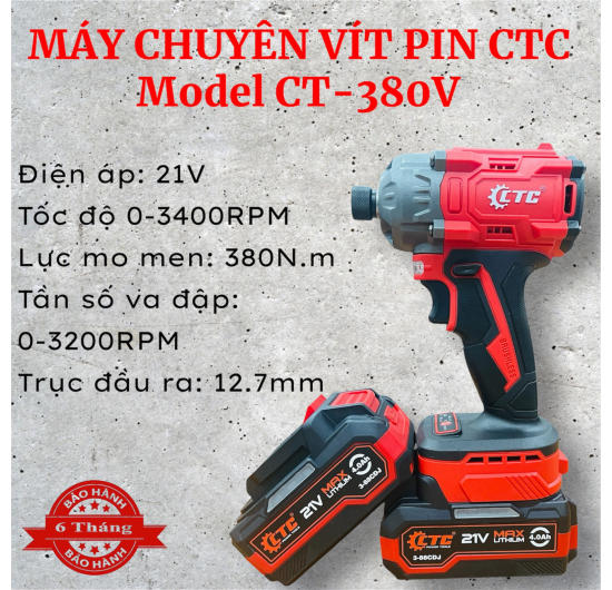 Máy chuyên vít pin CTC CT-380V